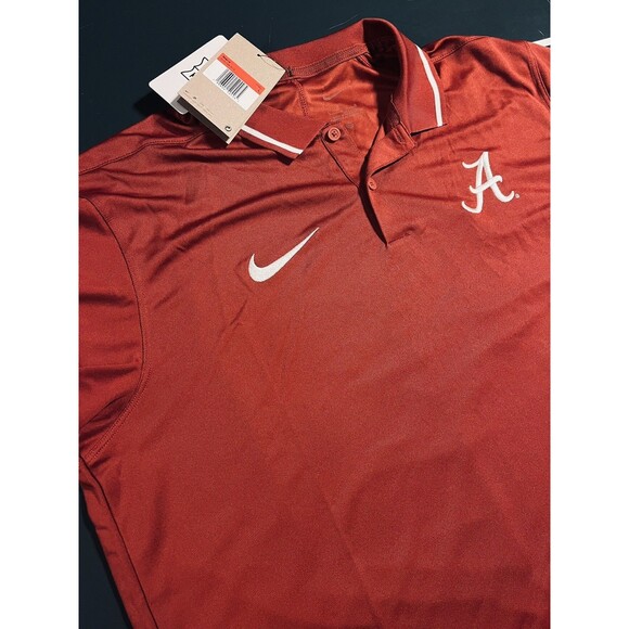 NEW Nike University Of Alabama Crimson Tide NCAA Dri-Fit Polo LARGE Football NWT - Picture 3 of 7